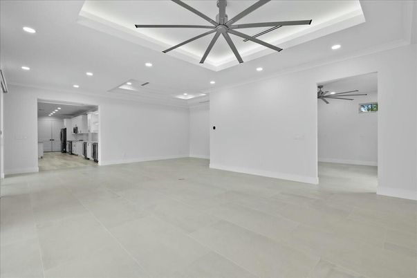 Empty room, Interior, Kitchen, Pendant Lights, Recessed Lighting
