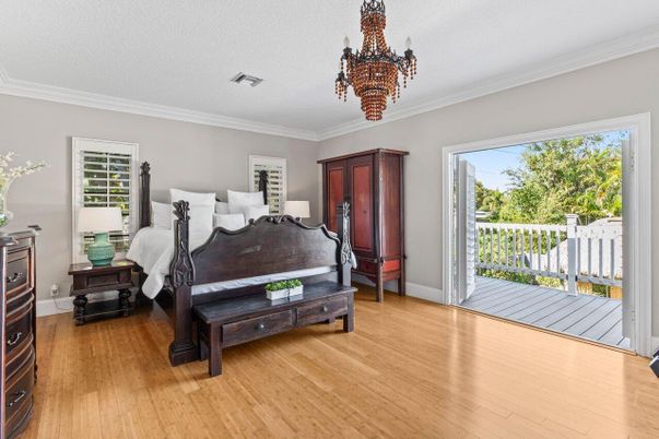 Bedroom, Chandelier, Interior, Wood Texture Flooring