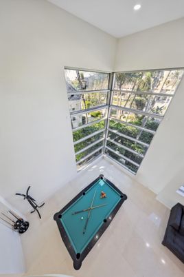 Billiard Table, Game Room, Interior, Recessed Lighting