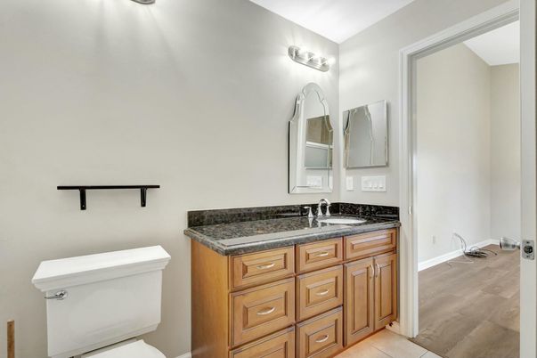 Bathroom, Dual Sink Vanities, Interior, Wood Texture Flooring