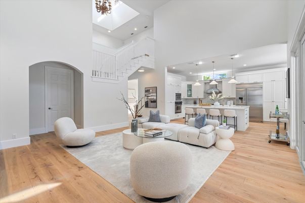 Interior, Kitchen, Living room, Pendant Lights, Recessed Lighting, Stainless Steel Appliances, Wood Texture Flooring