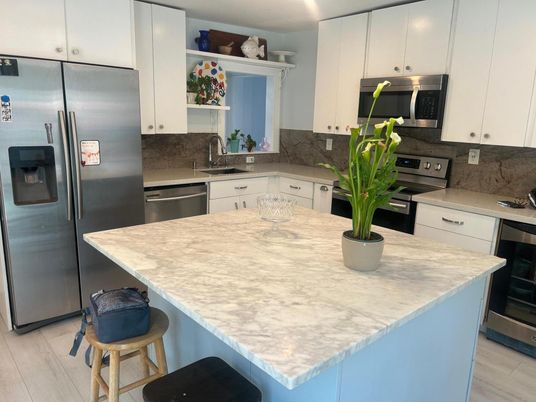 Interior, Kitchen, Stainless Steel Appliances, Wood Texture Flooring