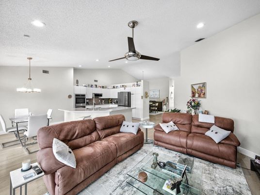 Dining room, Interior, Kitchen, Living room, Pendant Lights, Recessed Lighting, Wood Texture Flooring