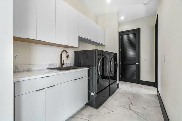 Interior, Marble, Recessed Lighting, Utility Closets, Washer