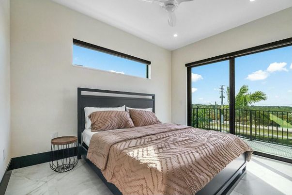 Bedroom, Interior, Marble, Recessed Lighting