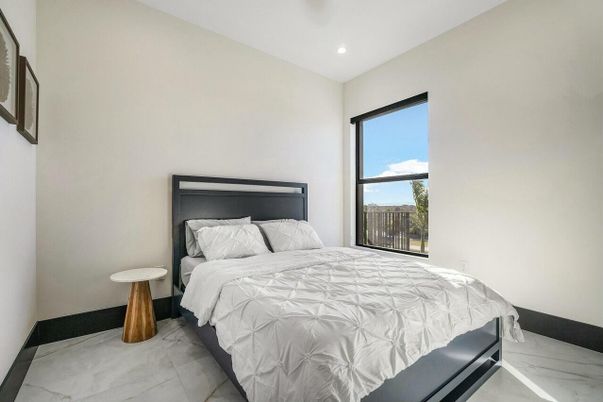 Bedroom, Interior, Marble, Recessed Lighting