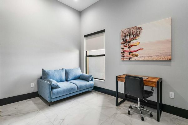 Home Office, Interior, Marble, Recessed Lighting