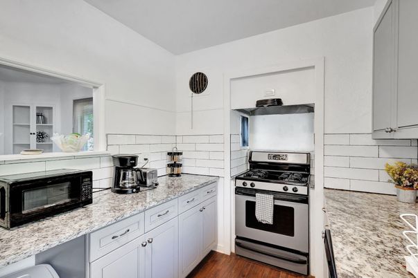 Interior, Kitchen, Stainless Steel Appliances, Wood Texture Flooring