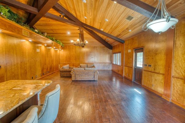 Chandelier, Interior, Recessed Lighting, Wooden Beams, Wooden Ceilings, Wood Texture Flooring, Wooden Walls