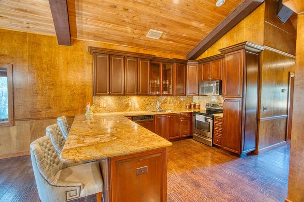 Interior, Kitchen, Stainless Steel Appliances, Wooden Beams, Wooden Ceilings, Wood Texture Flooring