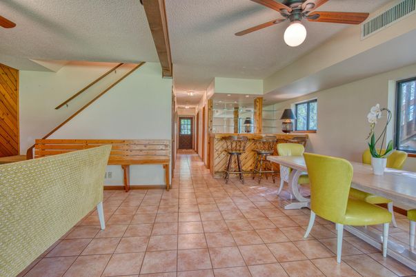 Dining room, Interior, Kitchen, Recessed Lighting, Wooden Beams