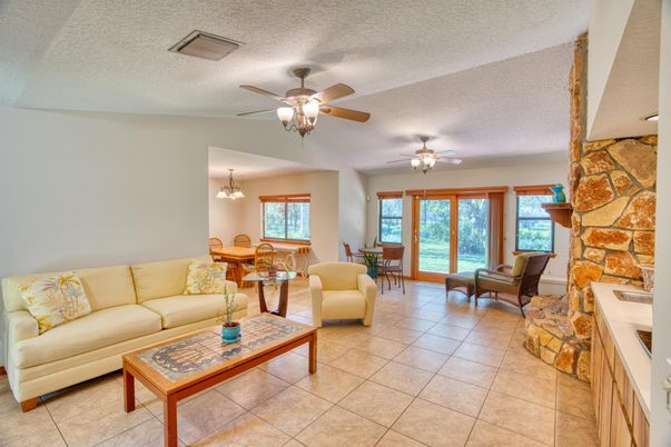 Dining room, Fireplace, Interior, Living room, Stone Walls