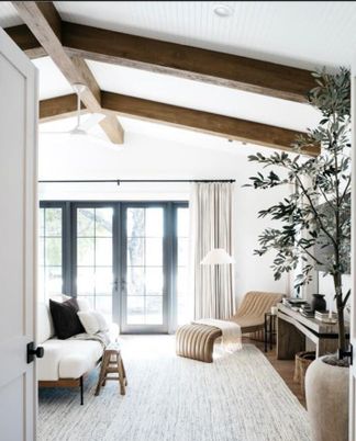 Bedroom, Interior, Wooden Beams, Wood Texture Flooring