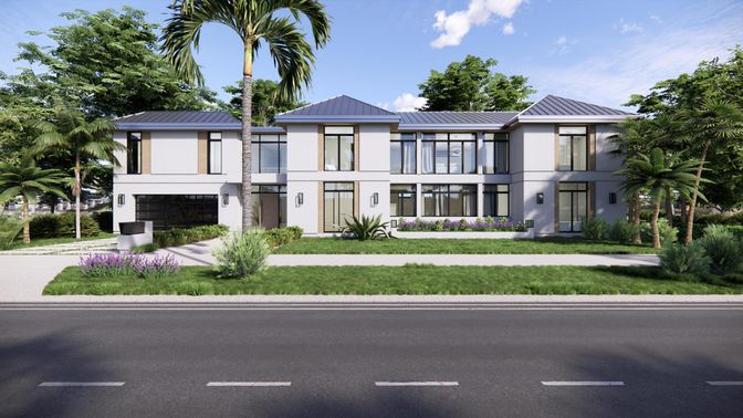 Attached, Exterior, Facade, Modern