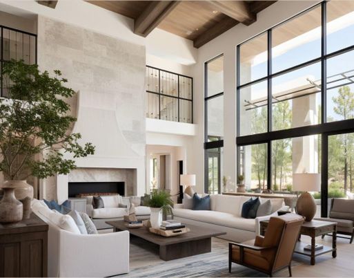 Fireplace, Interior, Living room, Stone Walls, Wooden Beams, Wooden Ceilings, Wood Texture Flooring