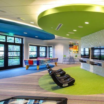 Billiard Table, Game Room, Interior, Recessed Lighting