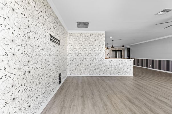 Interior, Pendant Lights, Recessed Lighting, Wood Texture Flooring