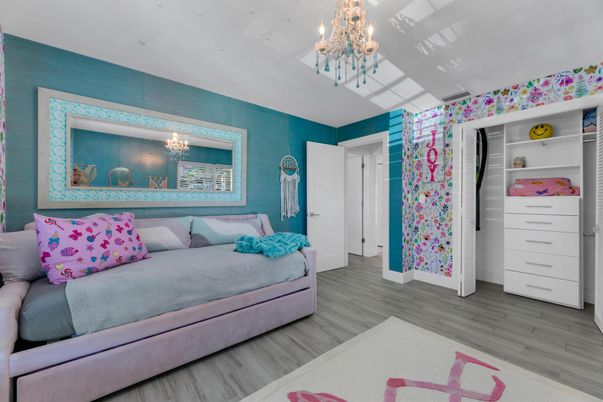 Bedroom, Chandelier, Interior, Wood Texture Flooring