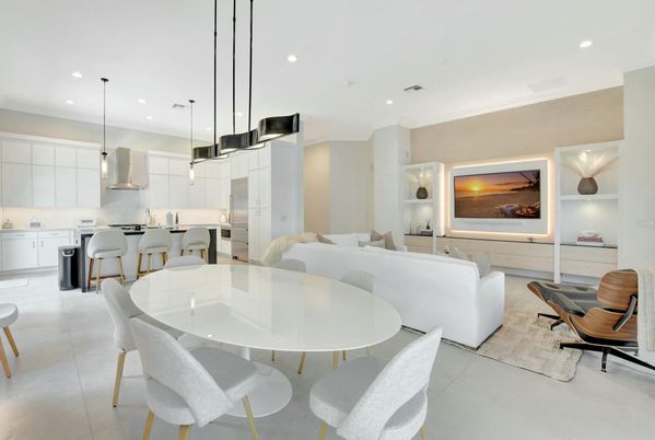 Dining room, Interior, Kitchen, Living room, Pendant Lights, Recessed Lighting