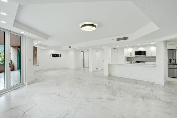 Interior, Kitchen, Marble, Recessed Lighting, Stainless Steel Appliances