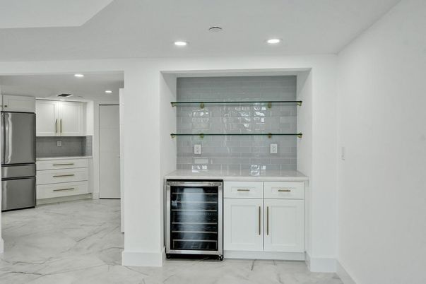 Interior, Kitchen, Marble, Recessed Lighting, Stainless Steel Appliances
