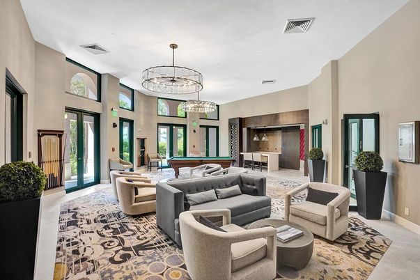 Billiard Table, Chandelier, Game Room, Interior, Living room, Pendant Lights