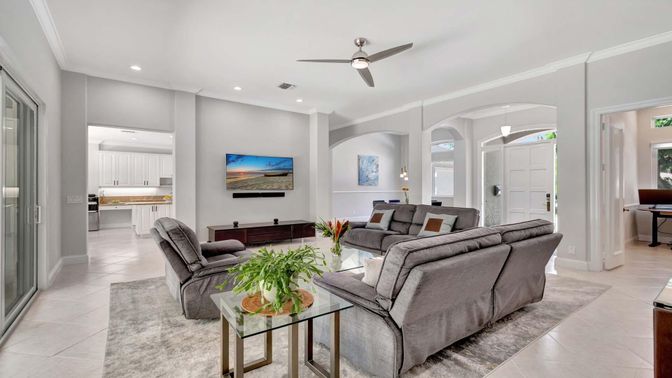 Interior, Living room, Recessed Lighting
