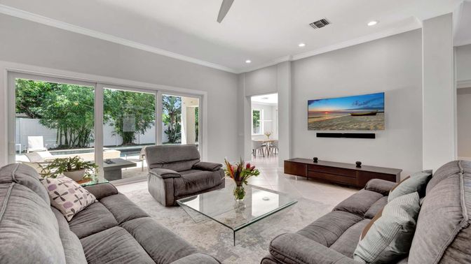 Interior, Living room, Recessed Lighting
