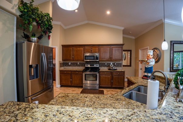 Interior, Kitchen, Pendant Lights, Recessed Lighting, Stainless Steel Appliances