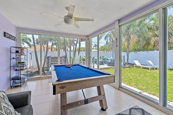 Billiard Table, Game Room, Interior, Sun Room, Water