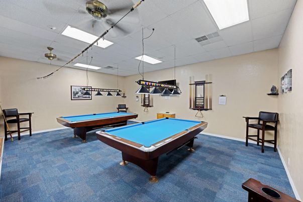 Billiard Table, Game Room, Interior, Pendant Lights, Recessed Lighting