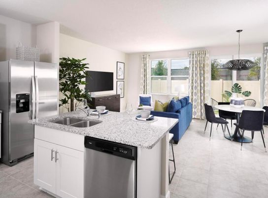 Dining room, Interior, Kitchen, Pendant Lights, Stainless Steel Appliances