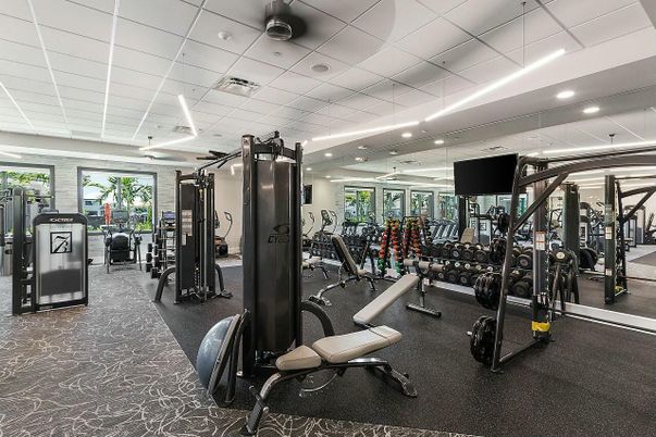 Fitness Equipment, Gym, Interior, Recessed Lighting