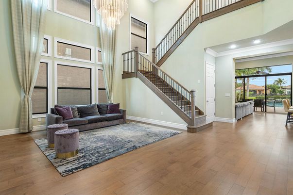 Chandelier, Interior, Recessed Lighting, Wood Texture Flooring