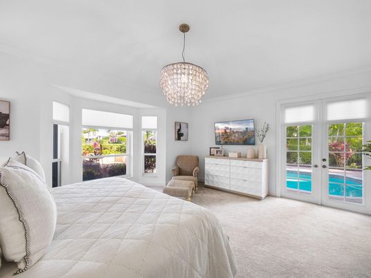 Bedroom, Chandelier, Interior