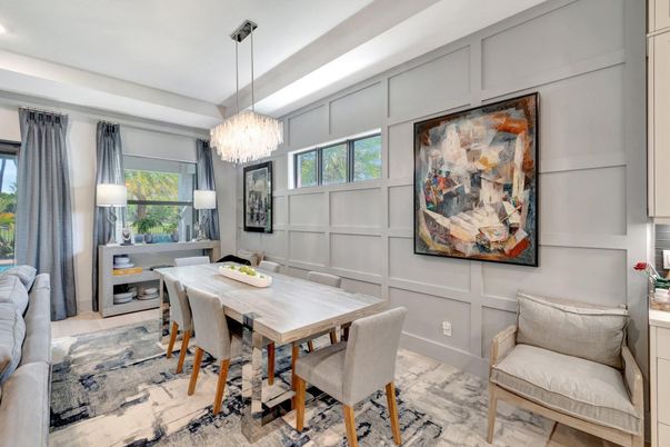 Chandelier, Dining room, Interior, Recessed Lighting