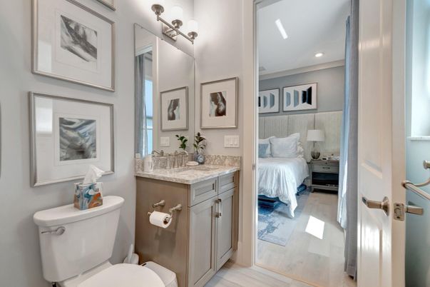 Bathroom, Bedroom, Interior, Recessed Lighting, Wood Texture Flooring