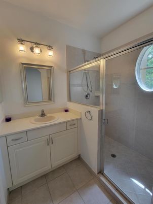Bathroom, Dual Sink Vanities, Glass Shower, Interior