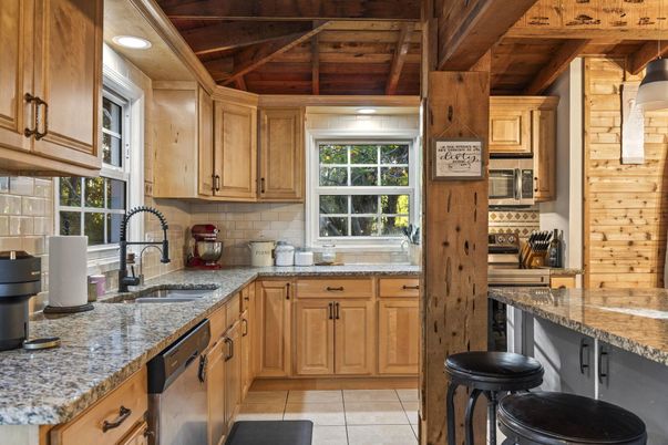 Interior, Kitchen, Recessed Lighting, Wooden Ceilings