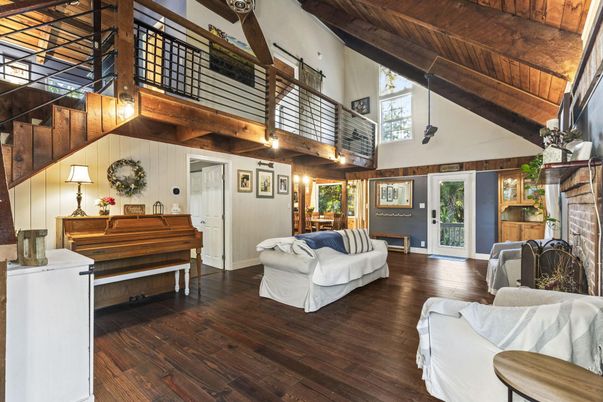 Fireplace, Interior, Piano, Wooden Beams, Wooden Ceilings, Wood Texture Flooring