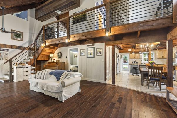 Chandelier, Dining room, Interior, Kitchen, Wooden Beams, Wooden Ceilings, Wood Texture Flooring