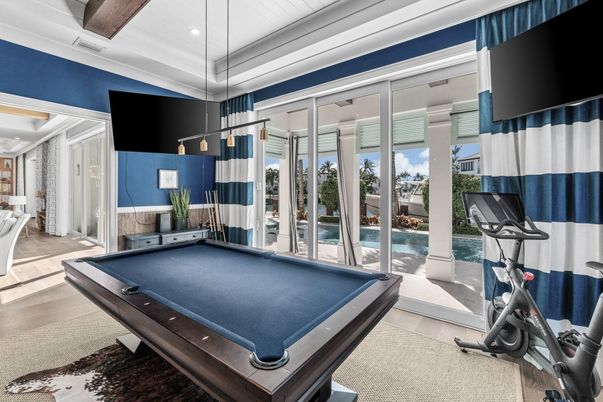 Billiard Table, Fitness Equipment, Game Room, Interior, Pendant Lights, Recessed Lighting