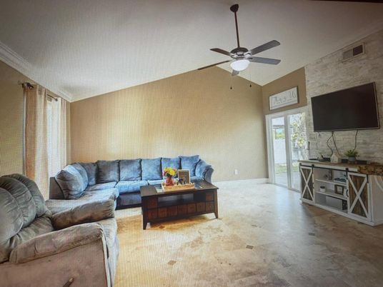 Interior, Living room, Stone Walls