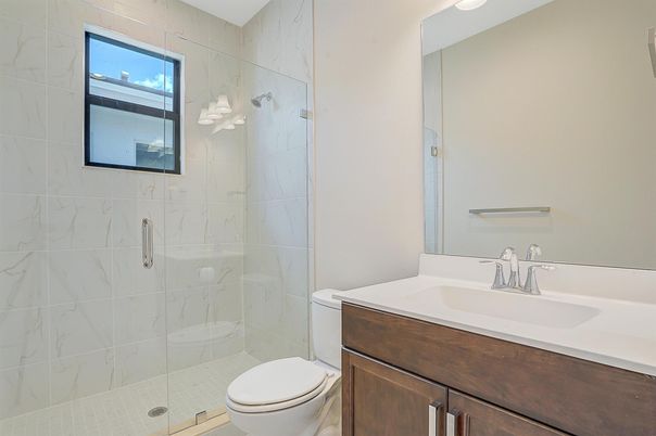 Bathroom, Glass Shower, Interior, Marble Walls