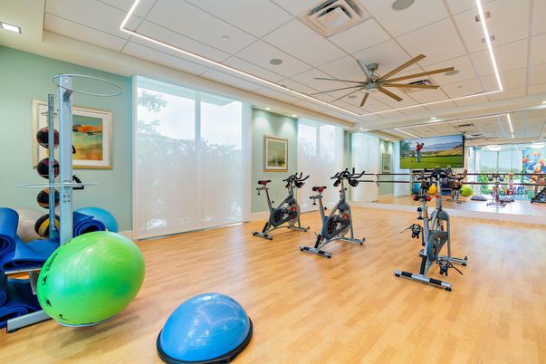 Fitness Equipment, Interior, Recessed Lighting, Wood Texture Flooring