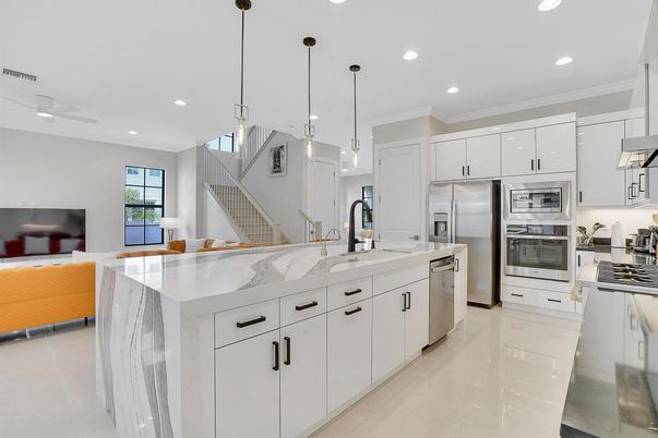 Interior, Kitchen, Pendant Lights, Recessed Lighting, Stainless Steel Appliances