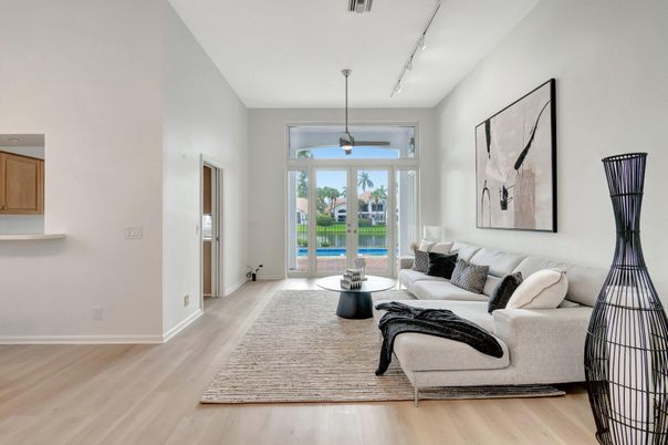 Interior, Living room, Pendant Lights, Wood Texture Flooring