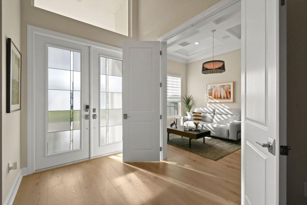 Interior, Living room, Pendant Lights, Recessed Lighting, Wood Texture Flooring