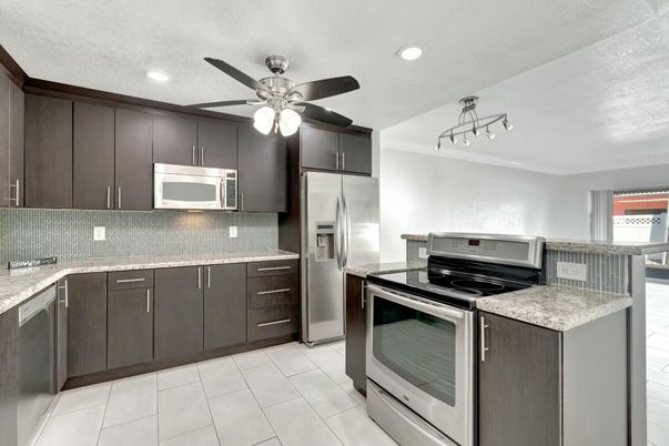 Interior, Kitchen, Recessed Lighting, Stainless Steel Appliances