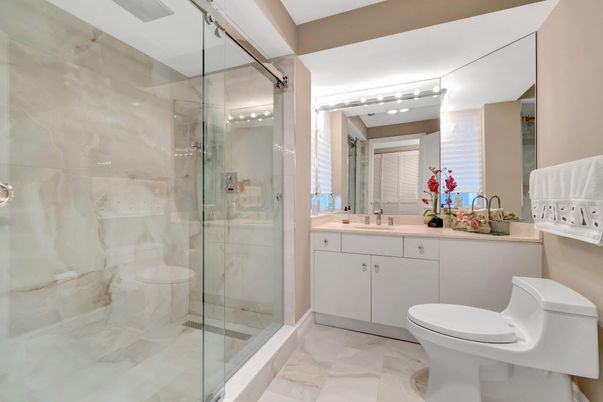 Bathroom, Dual Sink Vanities, Glass Shower, Interior